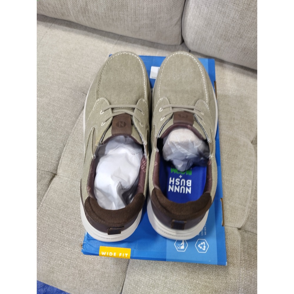 Nunn Bush Brew City EZ OX Mens 10 W Stone Multi Canvas Slip On Sneakers - Picture 3 of 7